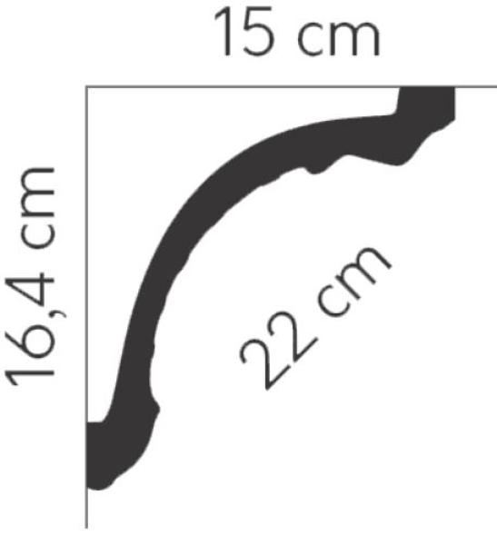 Decke 401 PU  16,9x14,1cm  feste Stuckleiste für Raumgestaltung